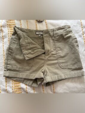 bagatelle Olive Green Utility Cotton Shorts